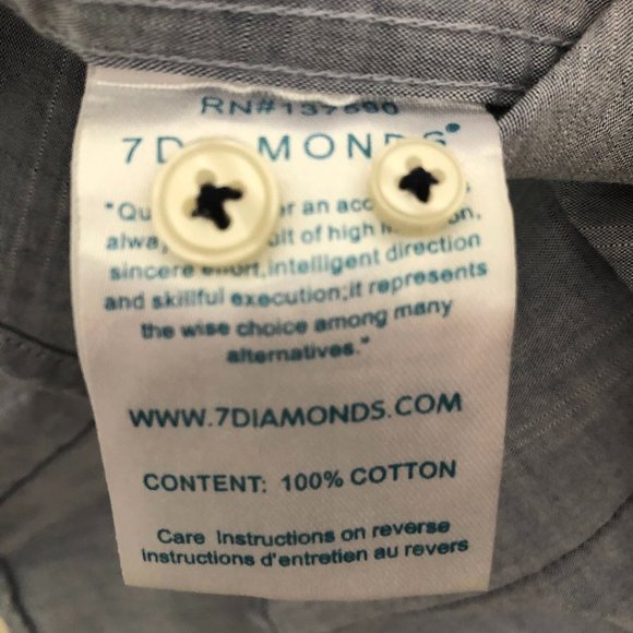 Men's summer button down shirt, blue, Size L - Picture 4 of 6